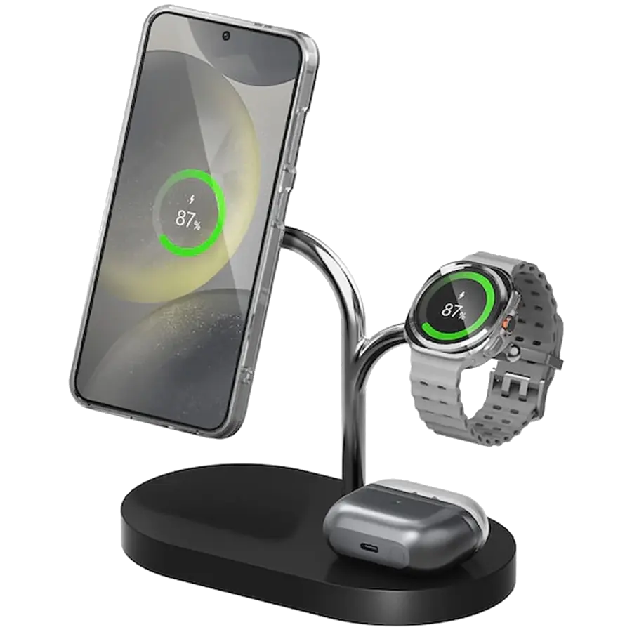 Бездротовий зарядний пристрій 15W 3in1 Black Samsung (GP-PWU024WIABW)